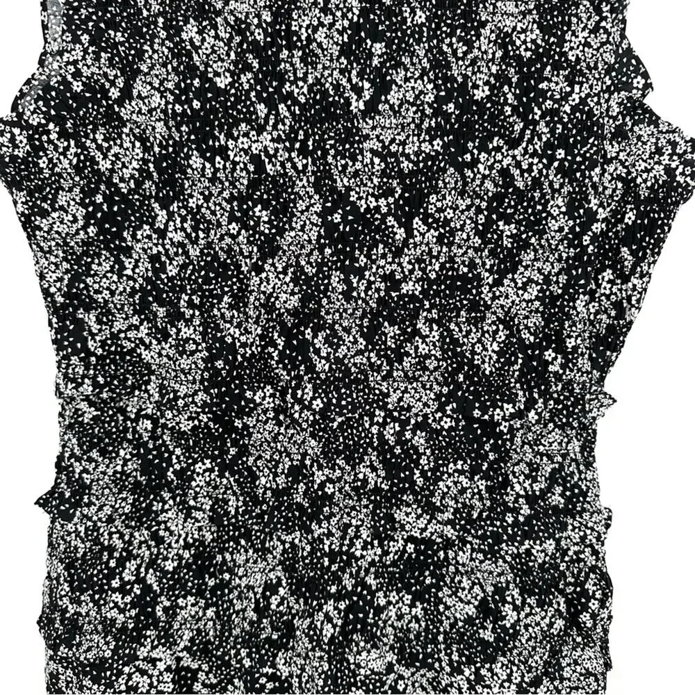 Madewell Smocked Crewneck Mini Dress in Floral Size 6